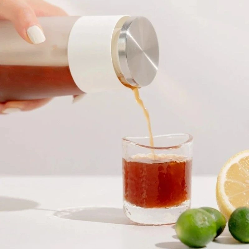 Leak-proof 360° pour lid and fridge-friendly bottle