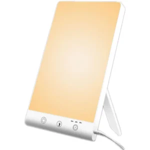 10,000 Lux SAD Light Therapy Lamp with Timer & 3 Brightness Levels – USB Daylight Light Box (Warm & Cool Modes)